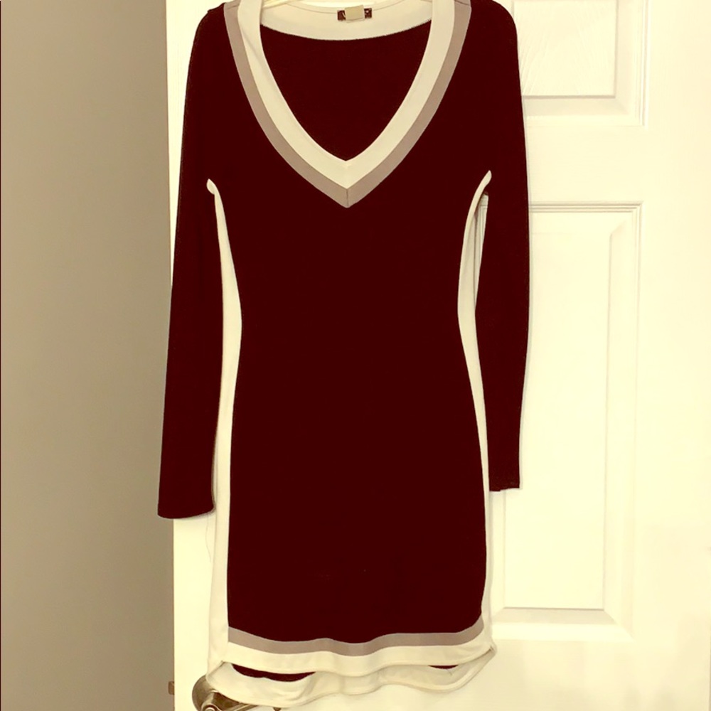 Long sleeve black and white dress